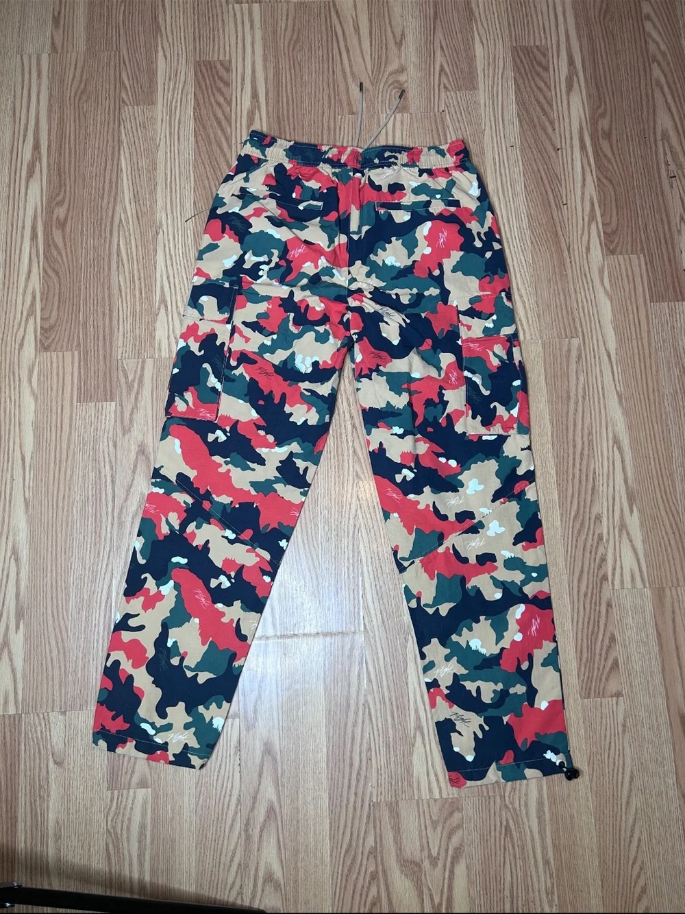 Men's Multicolor Jordan Camo Cargo Pants - Drawstring Waist